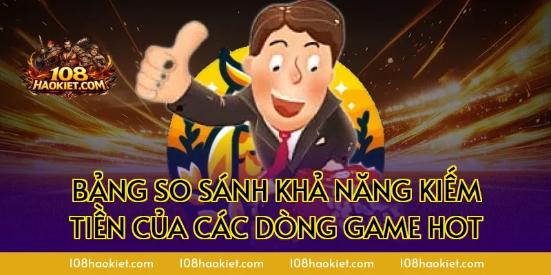 Bảng so sánh khả năng kiếm tiền của các dòng game HOT