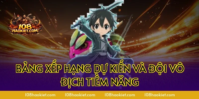 Bảng xếp hạng dự kiến và đội vô địch tiềm năng